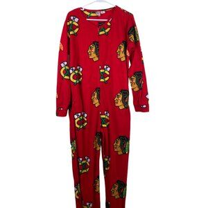 NHL Chicago Blackhawks Ice Hockey Mens Womens‎ Sz L One Piece Pajamas